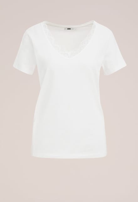 WE Fashion Dames T-shirt met kant
