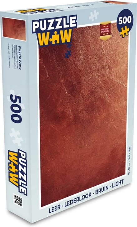 Puzzel Leer - Lederlook - Bruin - Licht - Legpuzzel - Puzzel 500 stukjes