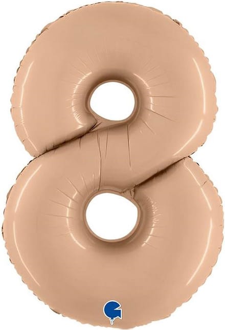 Folieballon Cijfer 8 Satin Nude - 100 cm