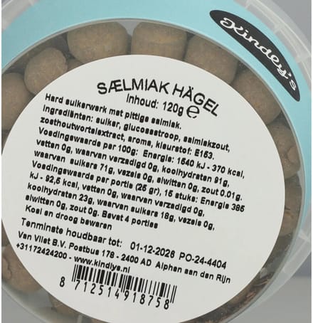 Kindly's Salmiak Hagel - 12 x 125 gr - Voordeelverpakking