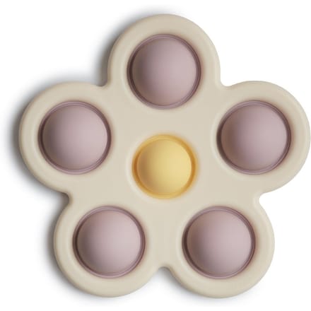 Mushie Press Toy Flower - Sensorisch speelgoed voor fijne motoriek - Soft Lilac