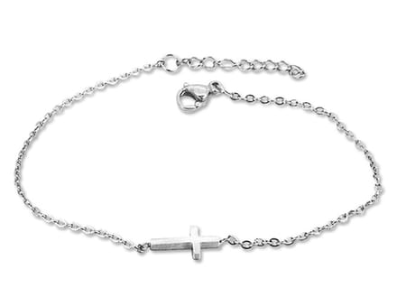 Montebello Armband Raizy - 316L Staal - Bedel - Kruis - 6mm - 19cm