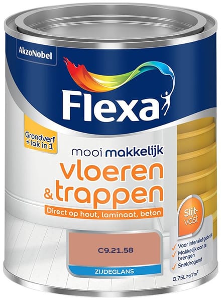 Flexa - Mooi Makkelijk Vloeren & Trappen Zijdeglans - C9.21.58 - Mengverf - 750 Ml