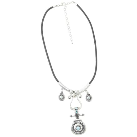 Behave Ketting zwart met vintage hanger – 40 cm