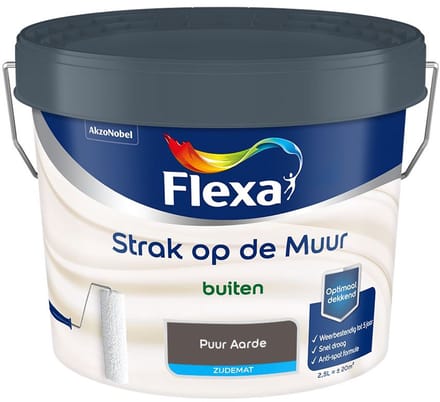 Flexa - Strak Op De Muur Buiten Zijdemat - Puur Aarde - Mengverf - 2,5 L
