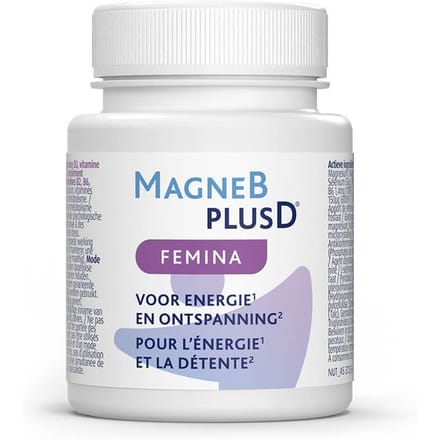 MagneBplusD® Femina | Energie & Ontspanning Magnesium, Vitamine D, Vitamines B, zink en Selenium 30 Gecomprimeerde tabletten