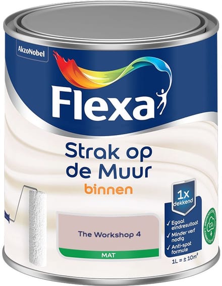 Flexa - Strak Op De Muur Binnen Mat - The Workshop 4 - Mengverf - 1 L