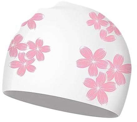 Siliconen badmuts voor dames met perzikbloemen - Antislip en waterdicht zwemaccessoire