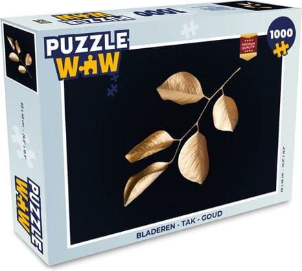Puzzel Bladeren - Tak - Goud - Luxe - Legpuzzel - Puzzel 1000 stukjes volwassenen