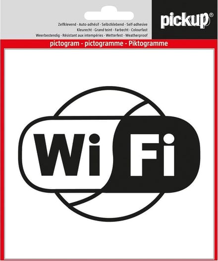 Pickup pictogram Sticker Aufkleber 14x14 cm Wifi