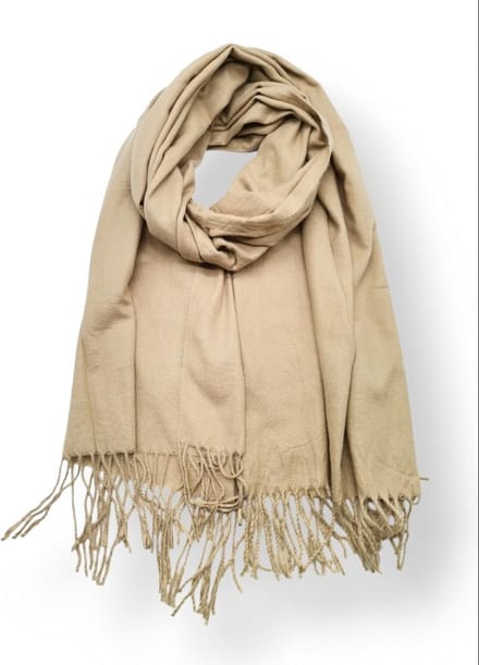 Lange warme dames winter sjaal Milou effen yellow camel