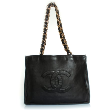Chanel, Grote shopper in zwart lamshuidleer