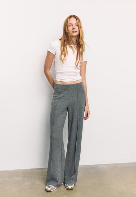 Stradivarius Broek met naad en zachte touch  Donkergrijs XL