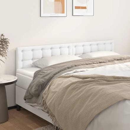 vidaXL - Hoofdborden - 200x5x78/88 - cm - kunstleer - wit