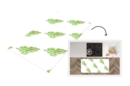 Keukenloper - Loper keuken - Druiven - Fruit - Waterverf - Wit - 120x60 cm - Keukenloper vinyl