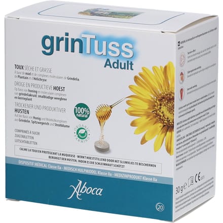 Aboca grinTuss Volwassenen 20 Ovale tabletten