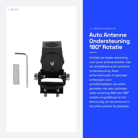 Allecto - Auto Antenne Ondersteuning - 180° Rotatie - Ondersteuning