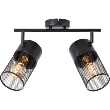 Brilliant Opbouwspot Kamolo Met Zwart 2xe27