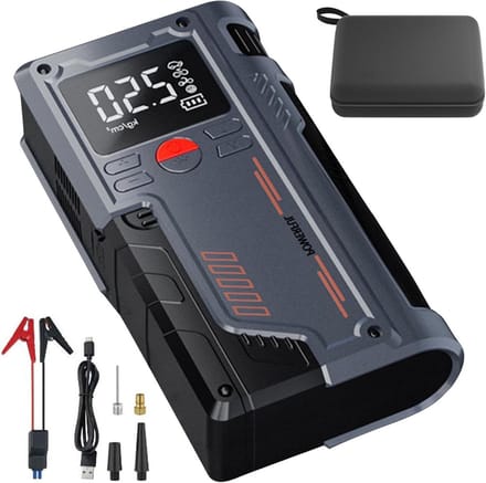 Draagbare starthulp - Accu jumpstarter - Auto starten - Digitaal display - 120W - Zwart