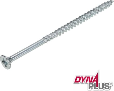 Dynaplus - Unischroef - POZI platkop - Pozidrive3 - 6 x 140 mm - Verzinkt - Voldraad (100 stuks)