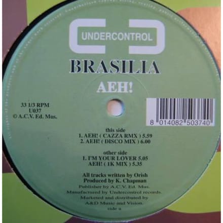 12-inch Plaat BRASILIA - Aeh! U037 Undercontrol Italië Dans & Electronica Gebruikt