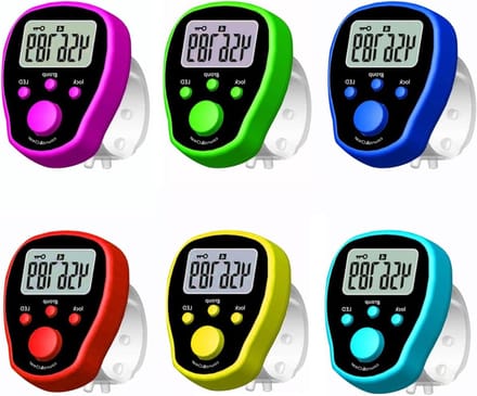 Digitale Vingerteller - Clicker Teller - Activiteiten Bijhouden - Vijf Teller Kanalen - Compact Formaat - Veelkleurig