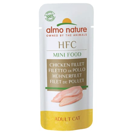25x3g Almo Nature Green Label Mini Food Kipfilet Kattensnacks