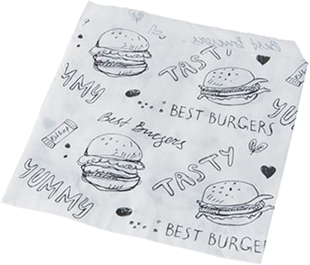 1x 1000 Hamburger zakjes Papier (kraft) 13 cm x 13 cm wit