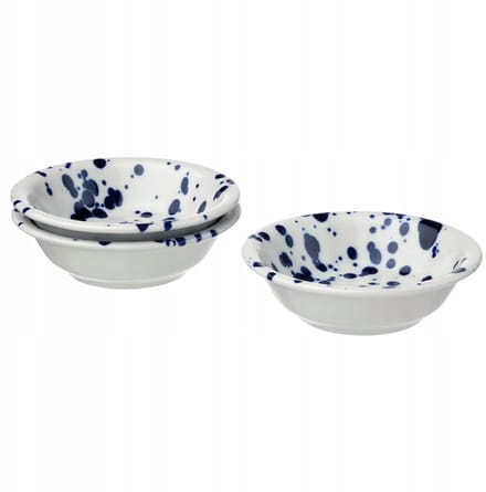 IKEA SILVERSIDA Kom 3 Blauwe Kommetjes 11cm Steengoed