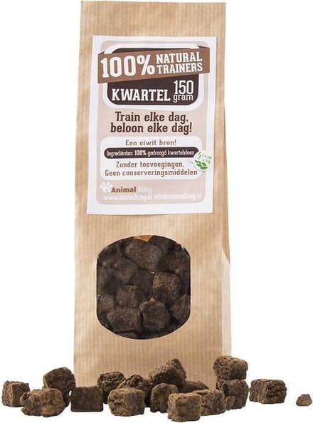 Kwarteltrainers-3 x 150 gram-Animal King-Hondensnacks