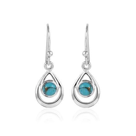 Silvergems Geel goud vergulde oorhangers met Koper Turkoois edelstenen