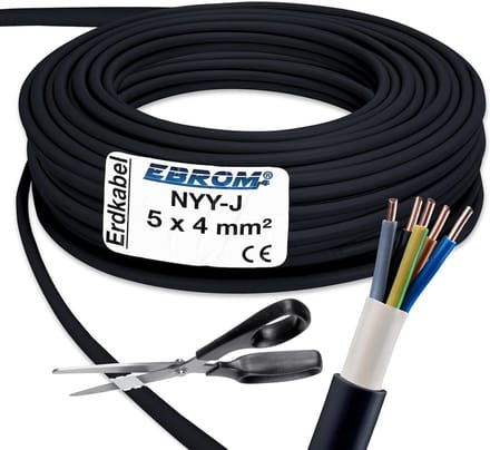 Aardkabel 5x4 mm² - krachtstroomkabel - PVC aardleiding per meter