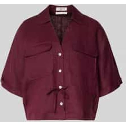 relaxed fit linnen blouse met borstzakken