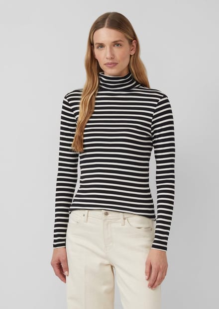 s.Oliver - female - Gestreepte lange mouw in slank model met col