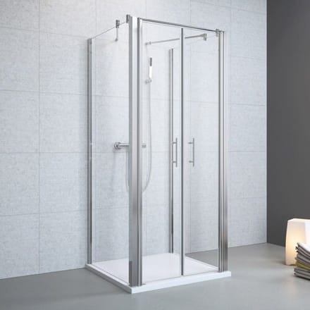 Megabad Profi Collection Planplus U-cabin with double swing door 80 x 80 x 195 cm MBPPUD80