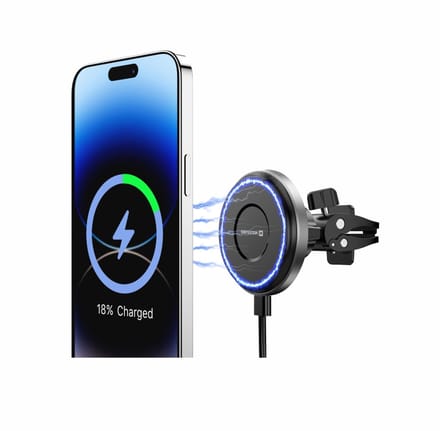 Swissten Airvent Magnetic Car Holder & Charger (15W) - 65010801