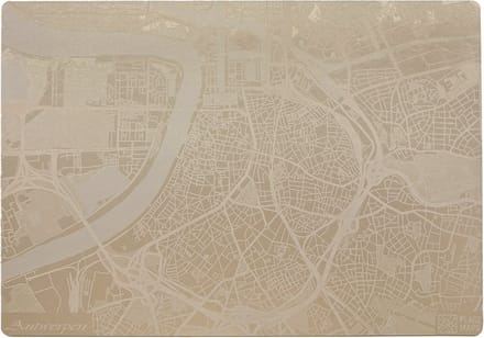Place Maps Placemat Stadskaart Brussel - Kunstleer - Zwart - 1 Stuk