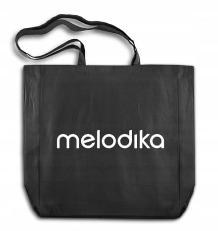 Grote Zwarte Katoenen Shopper Tas met Opdruk - 38x42 cm