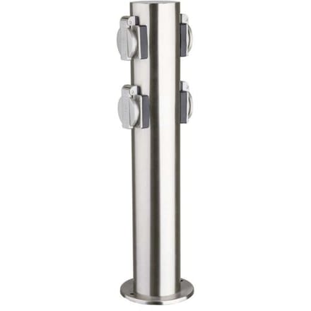 Heitronic 35104 Buitenstopcontact 4-voudig RVS Aanraakbeveiliging