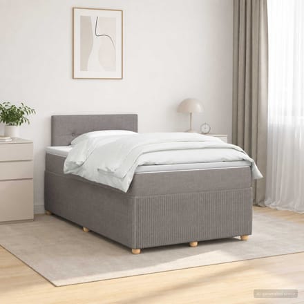 vidaXL - Boxspringbed - met - matras - Taupe - 120 - x - 190 - cm - Stof