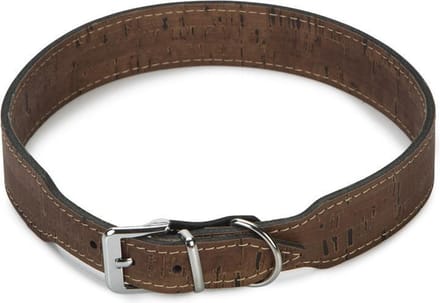Beeztees leren halsband Cork. Bruin. 65 cm x 35 mm.