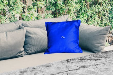 Buitenkussen - Vintage - Blauw - Vrouw - 45x45 cm - Weerbestendig