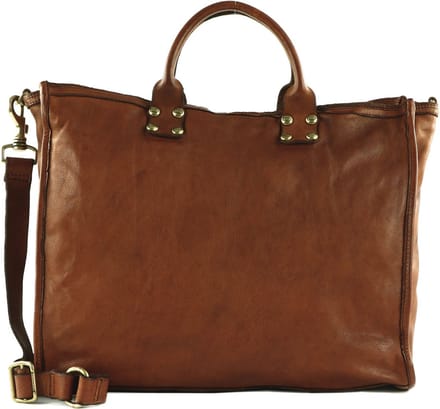 CAMPOMAGGI Leren Shopper Schoudertas Shopping Bag Cognac Terracotta