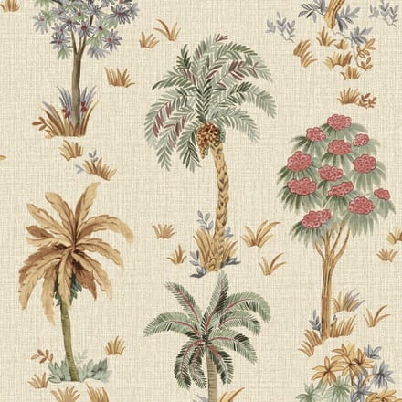 Zambaiti Vinylbehang Z70701 - Marrakesh - Botanisch Wit - 53cm x 10.05m