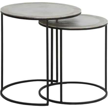 Light & Living - Bijzettafel TALCA - Ø49x52cm - Zilver - Set van 2