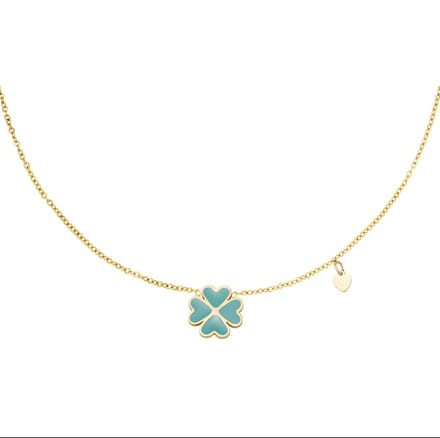 Yehwang ketting - Klavertje vier - Goudkleurig - Stainless steel