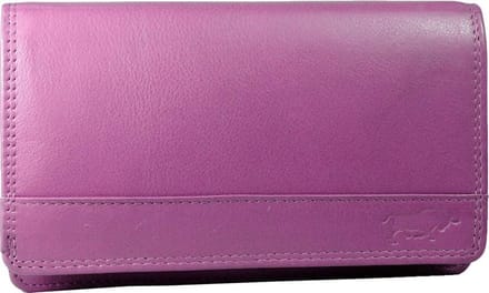 Leren Damesportemonnee Roze RFID - Lederen Dames Portemonnee - Harmonica Model