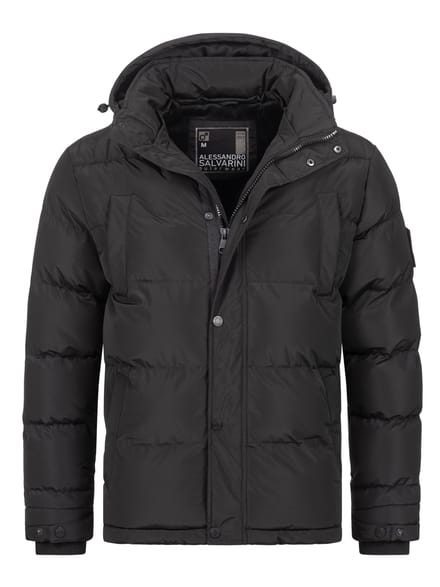 Alessandro Salvarini heren winterjas AS-326 met teddyvoering en afneembare capuchon