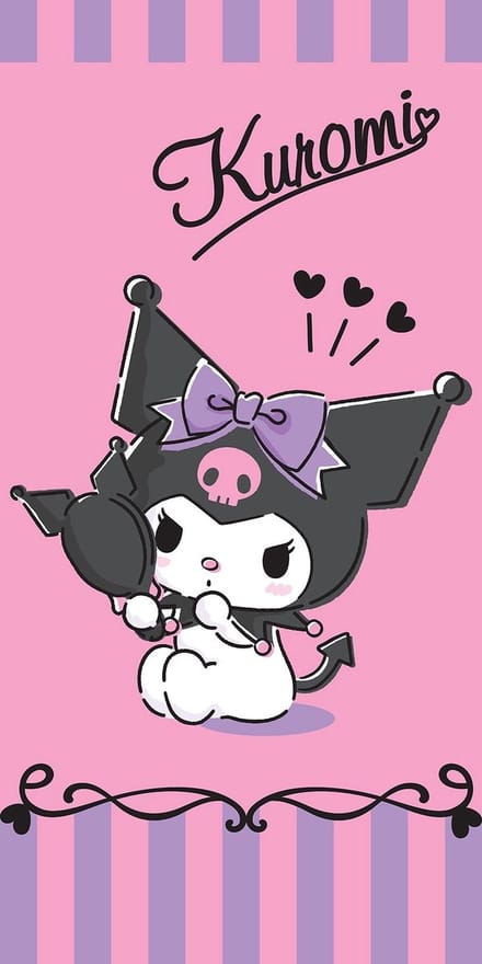 Kuromi Strandlaken Kuromi Love - 70 x 140 cm - Katoen