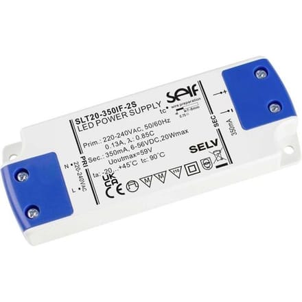 Self Electronics SLT20-350IF-2S LED-transformator 20 W 0.35 A 6 - 56 V Niet dimbaar 1 stuk(s)